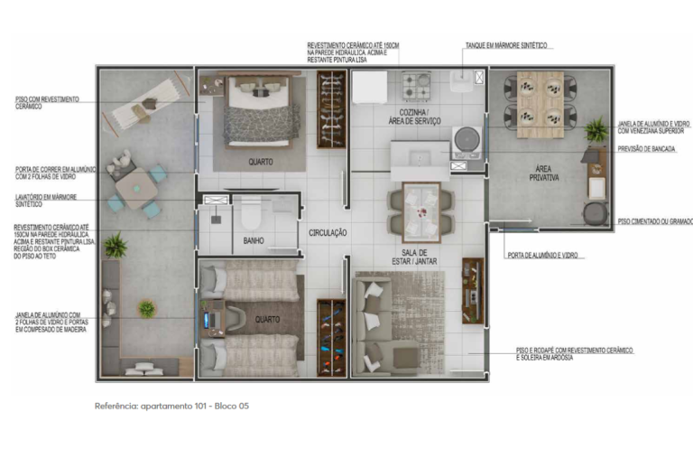 Apartamento na Planta em Novo Hamburgo – Bairro Rondônia – 2 dormitórios