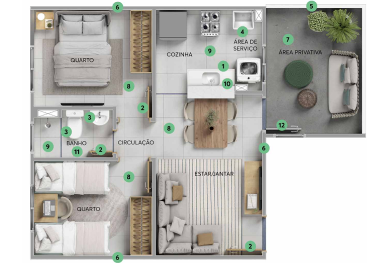 APARTAMENTO NA PLANTA EM NOVO HAMBURGO – BAIRRO CANUDOS – 2 DORMITÓRIOS