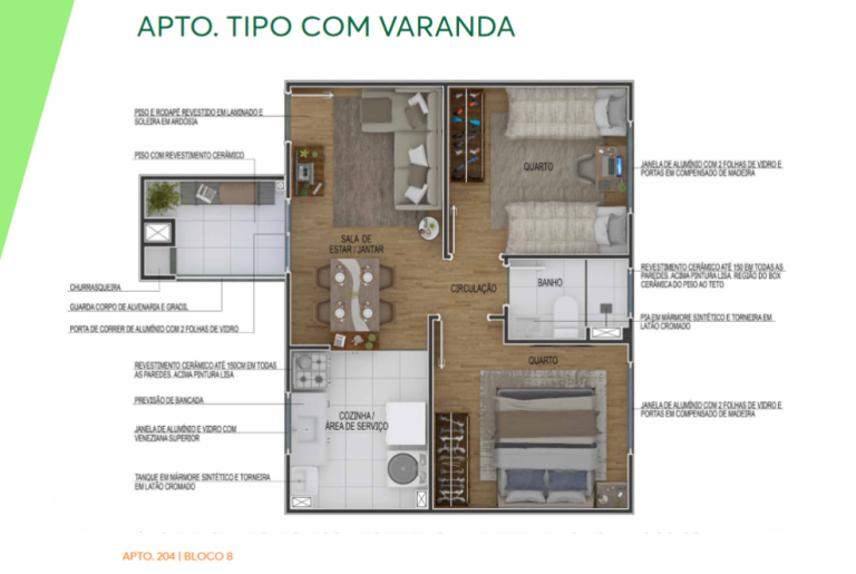 APARTAMENTO NA PLANTA EM SÃO LEOPOLDO – BAIRRO FEITORIA – 2 DORMITÓRIOS