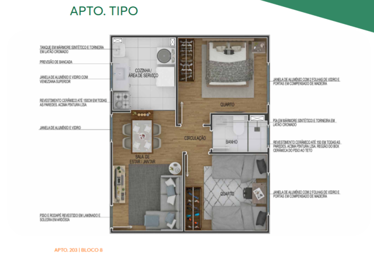 APARTAMENTO NA PLANTA EM SÃO LEOPOLDO – BAIRRO FEITORIA – 2 DORMITÓRIOS