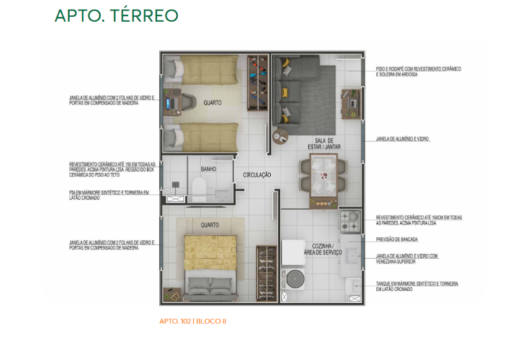 APARTAMENTO NA PLANTA EM SÃO LEOPOLDO – BAIRRO FEITORIA – 2 DORMITÓRIOS