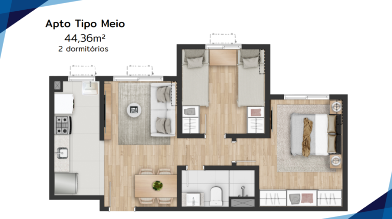 APARTAMENTO NA PLANTA EM SÃO LEOPOLDO – 2 DORMITÓRIOS