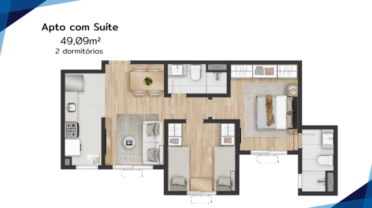 APARTAMENTO NA PLANTA EM SÃO LEOPOLDO – 2 DORMITÓRIOS