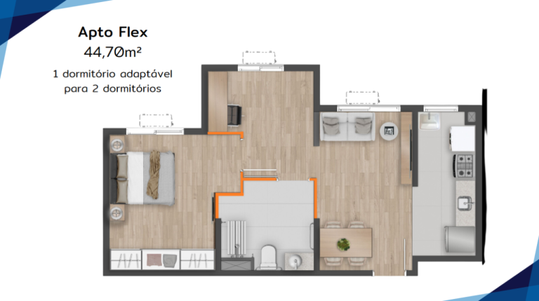 APARTAMENTO NA PLANTA EM SÃO LEOPOLDO – 2 DORMITÓRIOS